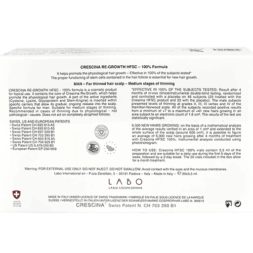 كريشينا اتش اف اس سي 500 امبولات لوقف التساقط وانبات الشعر للرجال 20امبولة