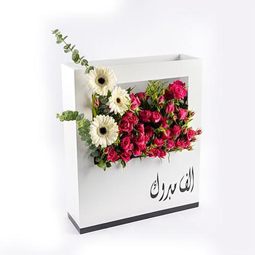 ديكور خشب الوردة الصغيرة مطبوع عليه عبارة موديل رقم.RS163
