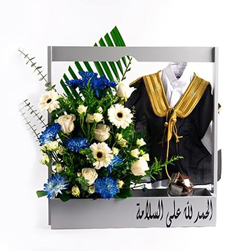 ديكور مواليد ورد مع كاكاو مع بيشت مع طباعة عبارة موديل رقم.RS151