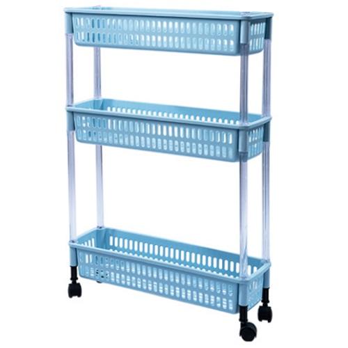 ام تي ار ستاند مطبخ بلاستيك بعجلات 3طابق لون ازرق رقم.2421A