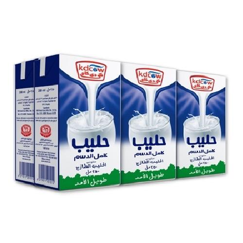كي دي كاو حليب كامل الدسم طويل الامد 250مل 6حبة