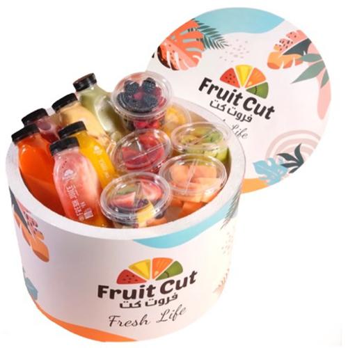 ايس بوكس فواكة مقطعة وعصائر 16حبة