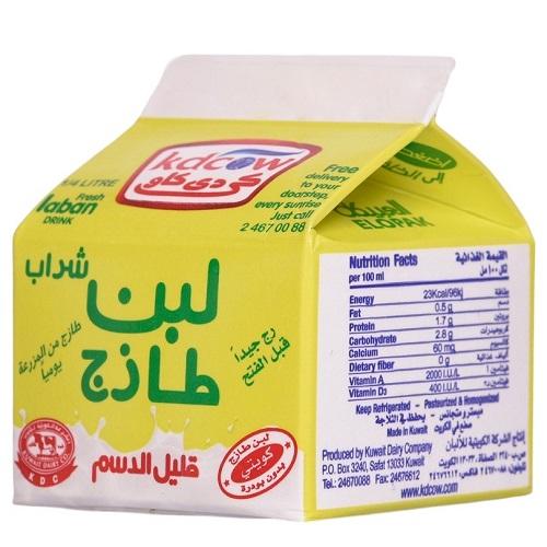 كي دي كاو لبن طازج قليل الدسم 250مل
