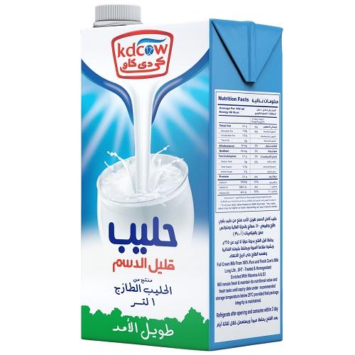كي دي كاو حليب قليل الدسم طويل الامد 1لتر