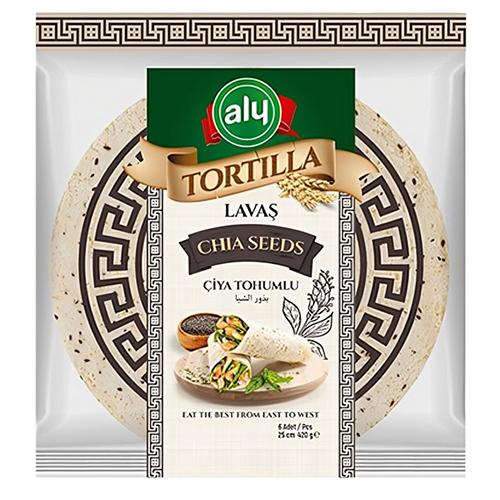 الاي لافاز خبز التورتيلا ببذور الشيا 25سم 6حبة 420جم