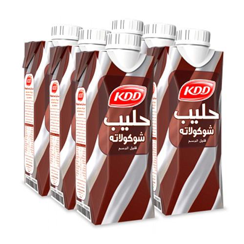 كي دي دي حليب قليل الدسم بنكهة الشوكولاتة خالي من اللاكتوز 250مل 6حبة