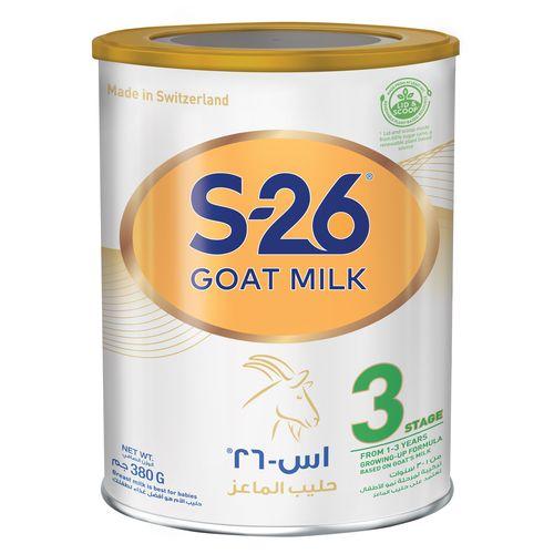 اس 26 تركيبة حليب الماعز 3 للنمو الصحي للرضع من1الي3سنوات 380جم