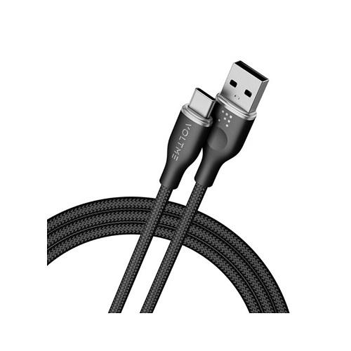 فولتمي كابل باورلينك رووج مزدوج من النايلون USB الى Type C اسود 3امبير 60واط 1م رقم.15692