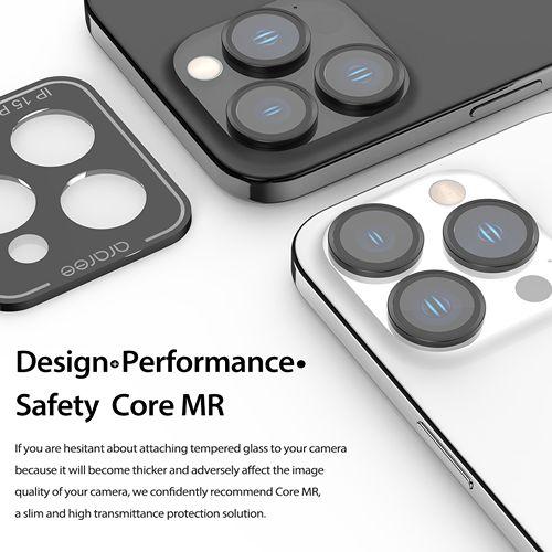 اراري واقي عدسة الكاميرا بقاعده معدنية ايفون 15 برو و 15 برو ماكس شفاف موديل رقم.IP23P-MRCSUB-CL