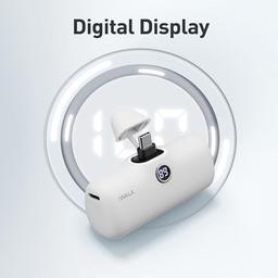 اي ووك لينك مي برو بطارية الجيب 4800مللي امبير Type C شحن سريع مع شاشة عرض ابيض موديل رقم.DBL5000PC-002A