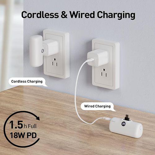 اي ووك لينك مي برو بطارية الجيب 4800مللي امبير Type C شحن سريع مع شاشة عرض ابيض موديل رقم.DBL5000PC-002A