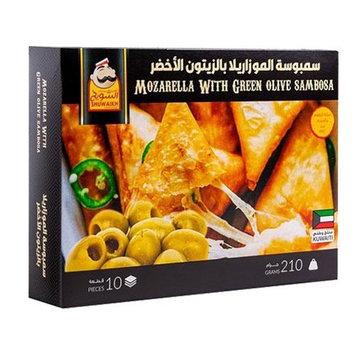 معجنات الشويخ سمبوسة موزاريلا بالزيتون الاخضر 10حبة 210جم