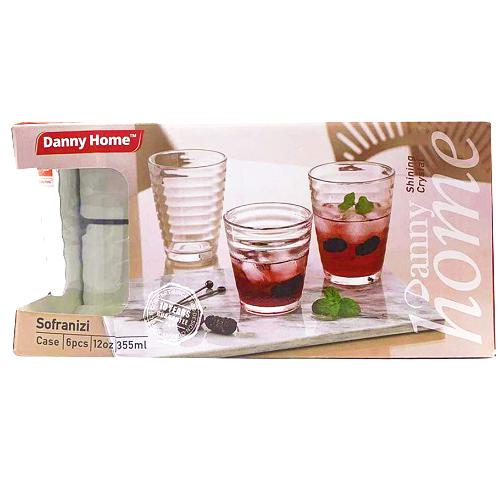 داني هوم طقم اكواب زجاج 6حبة 355مل رقم.1988-14