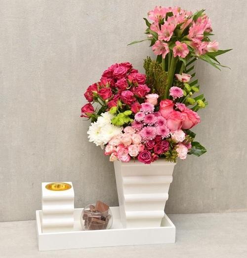 ديكور خشب ورد مع كاكاو مع مبخر مع طباعه كارت موديل رقم.RS63
