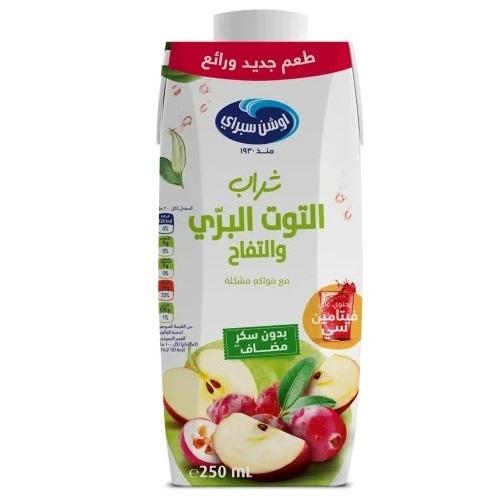 اوشن سبراي شراب التوت البري والتفاح مع فواكه مشكلة بدون اضافة سكر 250مل