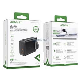 ايس فاست جان A32 شاحن سريع بمنفذ Type C مزدوج 50واط اسود رقم.15873