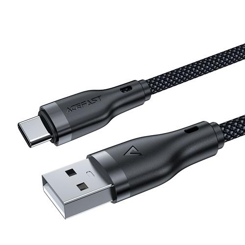 ايس فاست C8-04 كابل بيانات وشاحن الومنيوم USB الى Type C بطول 1.2م اسود رقم.15886