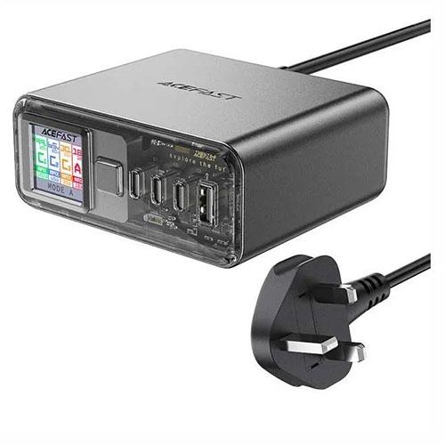 ايس فاست Z4 محول شحن لسطح المكتب PD مع 3 منافذ Type C وUSB مع خاصية GaN بقوة 218واط رمادي فضائي رقم.15921