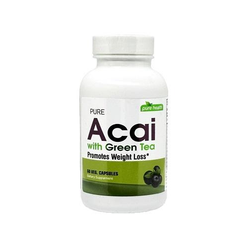 بيور هيلث اكاي نقي مع الشاي الاخضر يعزز فقدان الوزن 60كبسولة نباتية 