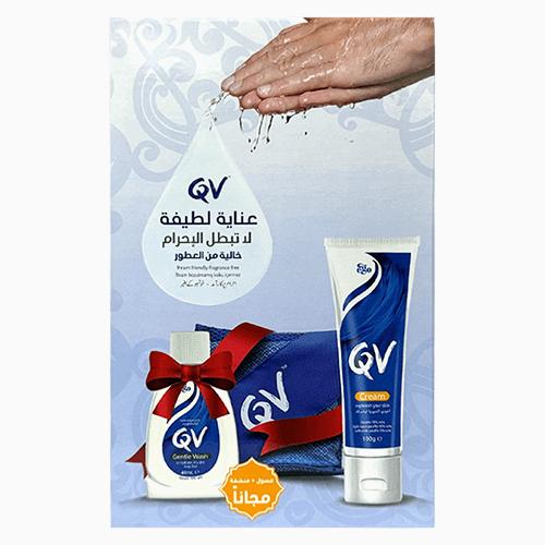 ايجو كيوفي كريم ترطيب للبشرة خالي من العطور100جم + غسول منظف للبشرة الجافة والحساسة40جم + منشفة تبريد