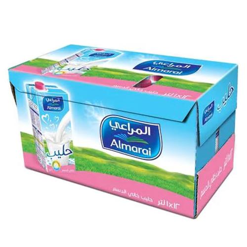 المراعي حليب خالي الدسم طويل الامد 1لتر 12حبة