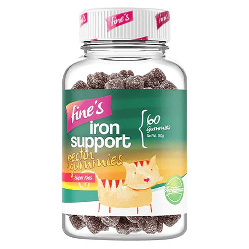 فاينز مدعم بالحديد مكمل غذائي لسوبر اطفال 60حلاو 180جم