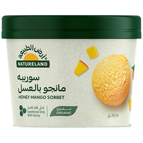 ارض الطبيعة سوربيه مانجو بالعسل عضوي 250مل
