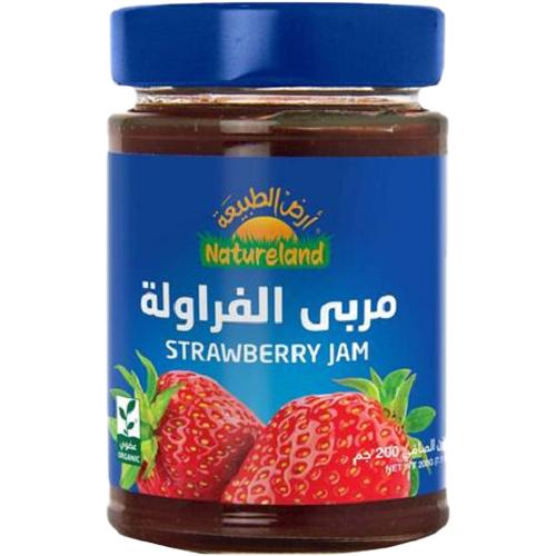 ارض الطبيعة مربى الفراولة العضوية 200جم