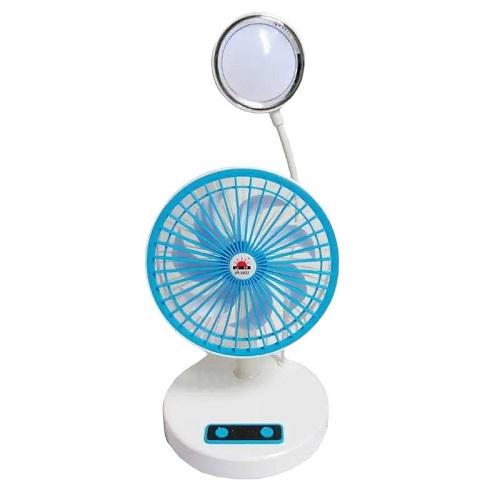 مروحة صغيرة تعمل بالبطارية مع لمبة اضاءة ليد