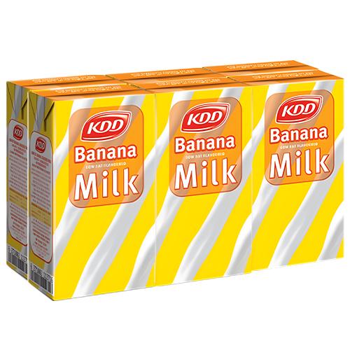 كي دي دي حليب قليل الدسم بنكهة الموز 250مل 6حبة