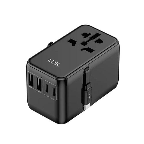 لزيل فوياج ايليت ترافيل محول شحن سريع USB C بقوة 45واط مع كابل Type C اسود