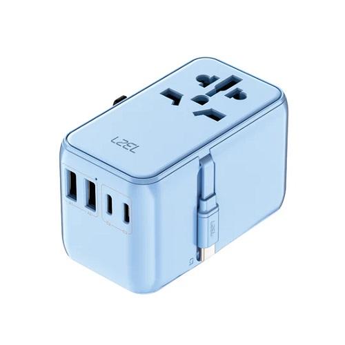 لزيل فوياج ايليت ترافيل محول شحن سريع USB C بقوة 45واط مع كابل Type C ازرق
