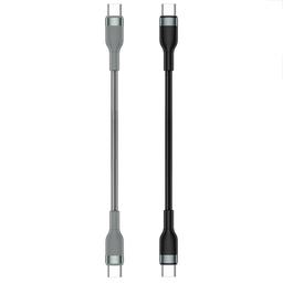 ويوو كومبو مجموعة كابل بيانات Type C الي Type C للشحن السريع100واط 20سم 150سم 200سم 3قطع اسود