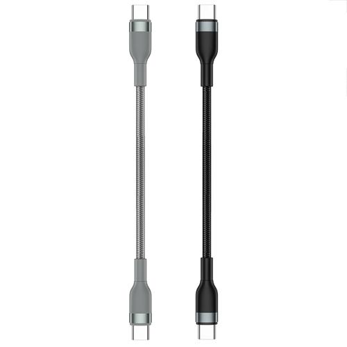 ويوو كومبو مجموعة كابل بيانات Type C الي Type C للشحن السريع100واط 20سم 150سم 200سم 3قطع اسود