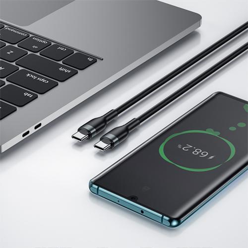 ويوو كابل USB C الي USB C للشحن السريع 100واط 2م اسود