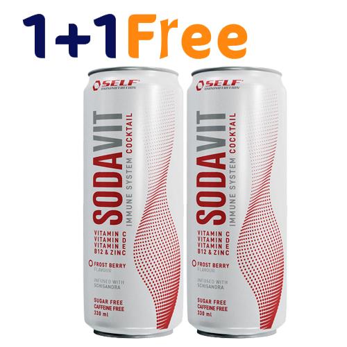 صودافيت مشروب غازي خالي من السكر والكافيين معزز بالفيتامينات والمعادن بنكهة التوت 330مل 1+1مجانا