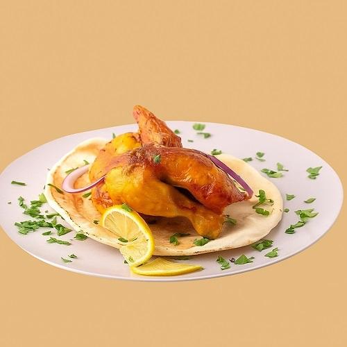 نصف دجاجة شواية مع خبز