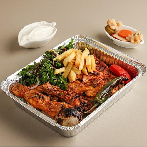 نصف دجاج على الفحم