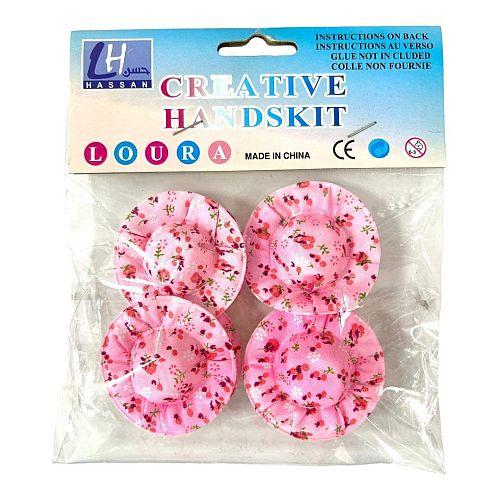 قبعات جوخ صغيرة لون وردي