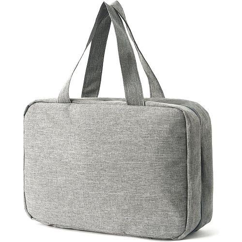 حقيبة معلقة لتنظيم المكياج محمولة مقاومة للماء رمادي