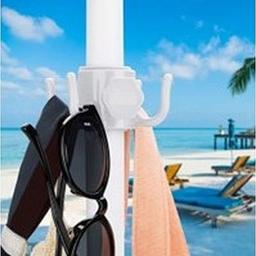 لينك ايديا خطافات تعليق مظلة الشاطئ بلاستيكية قابلة للتعديل 4قطع ابيض