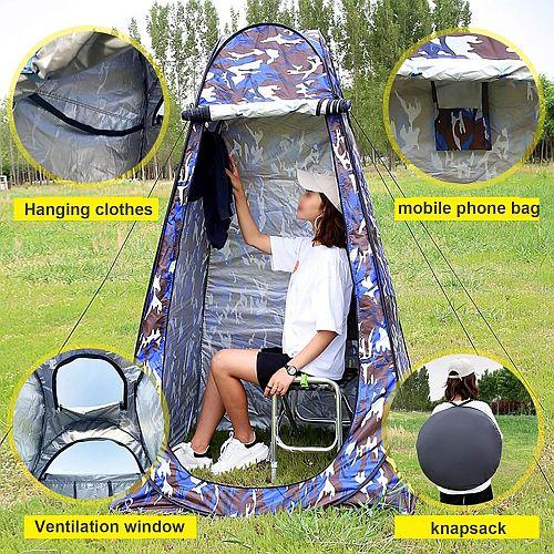 خيمة تغيير ملابس للتخييم والشاطئ مقاومة للمطر خفيفة الوزن قابلة للطي مع حقيبة حمل