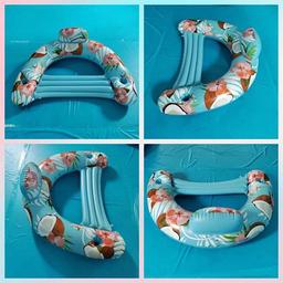 مسبح مائي قابل للنفخ بمقعد خلفي للكبار مزود بفتحة لكوب الشرب الشكل جوز الهند