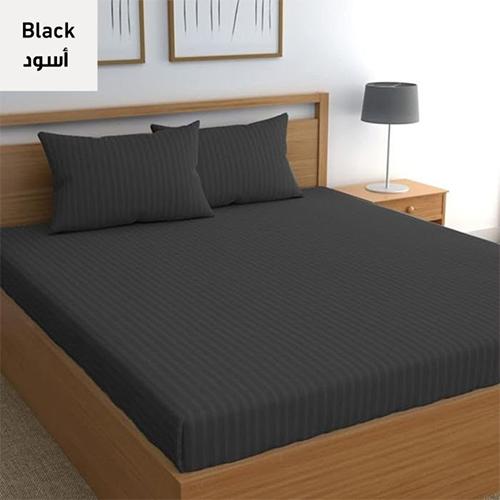اكتيف ملاءة سرير مزدوجة 160x200سم اسود موديل رقم.P309
