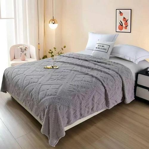 بطانية مريحة وفاخرة ونشطة 200X230سم رمادي فاتح موديل رقم.K1932