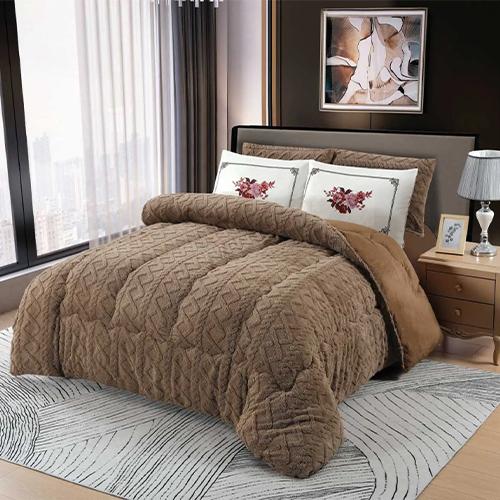 طقم لحاف شتوي بني موديل رقم.K1327