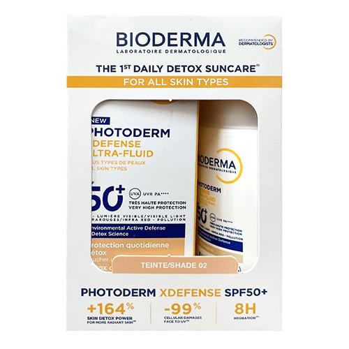 بيوديرما فوتوديرم اكس ديفينس فلويد فائق الخفة بمعامل حمايه 50+ تينت02 40مل 1+1مجانا