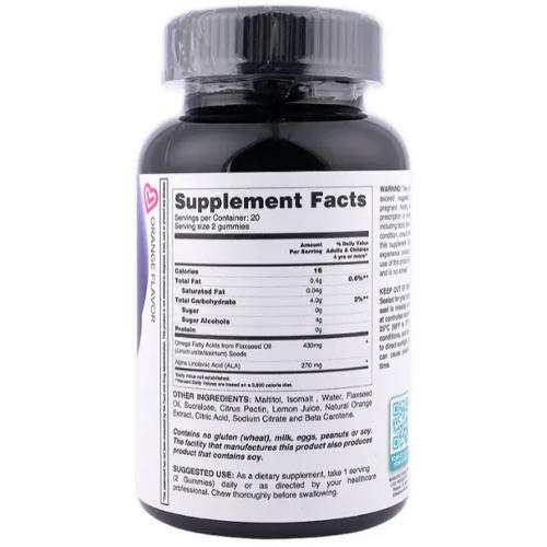 ليفز علكة اوميجا 3 خالية من السكر مكمل غذائي البرتقال 60حبة