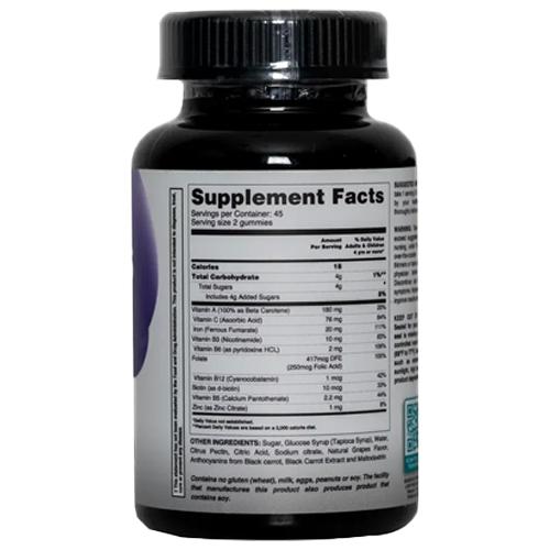 ليفز حديد مكمل غذائي لتكوين الطاقة والهيموجلوبين بنكهة العنب 90حلاو