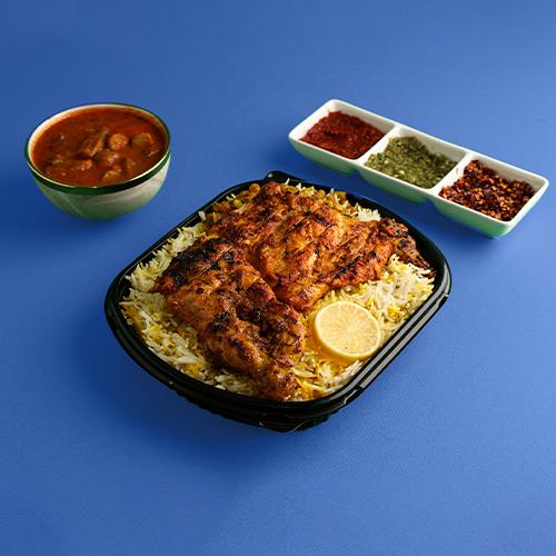 مجبوس دجاج مشوي على الفحم